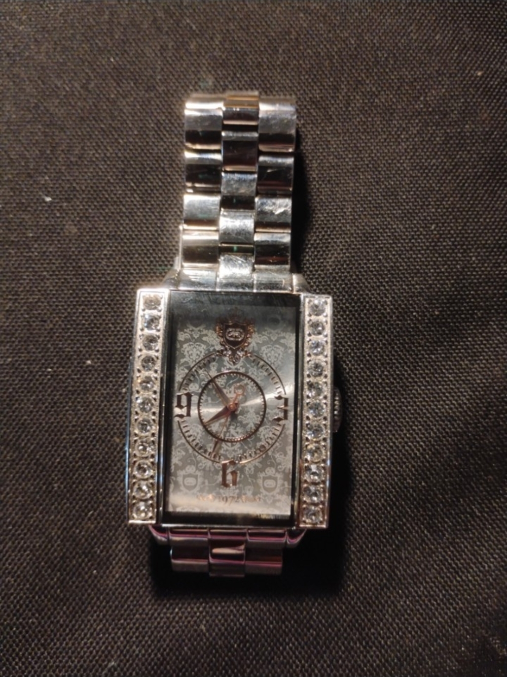 Marc Ecko Silver-Tone Rectangular Crystal Accent Men's Watch